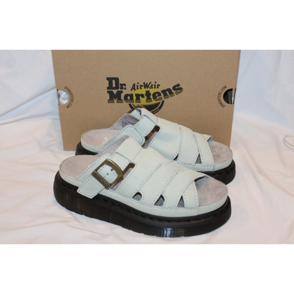 Dr Martens Women's Maxxy Slide Sandals Sage Green Leather Sandals US 10 EU 44